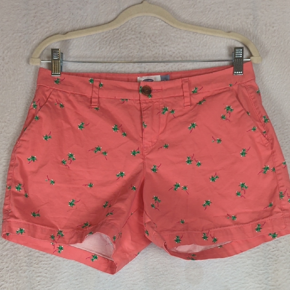 Old Navy Women's Pink Palm Trees Print Summer Shorts Size 2
